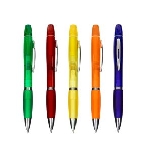 Caneta Plástica com Marca-Texto 09112