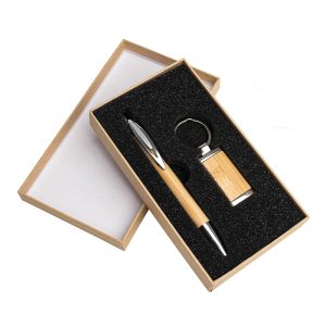Kit Caneta e Chaveiro Bambu 18835